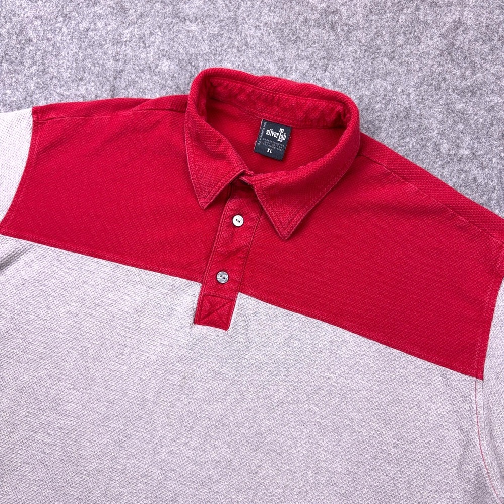 VTG Levi's SilverTab Shirt Mens XL Red Gray Colorblock Polo 90s Y2K Skate Grunge